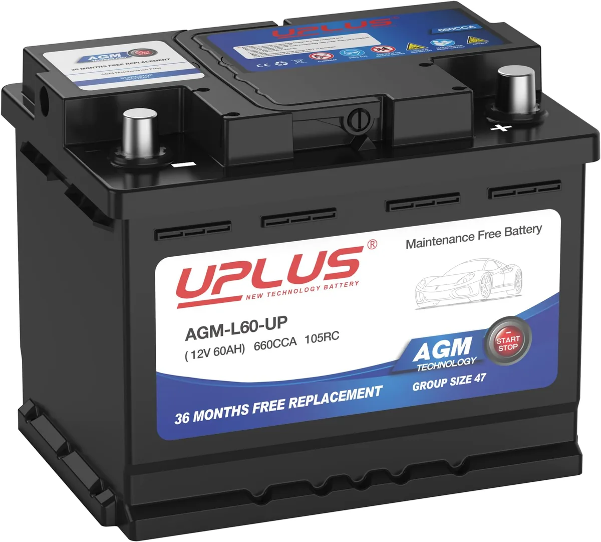 AGM stop-start battery