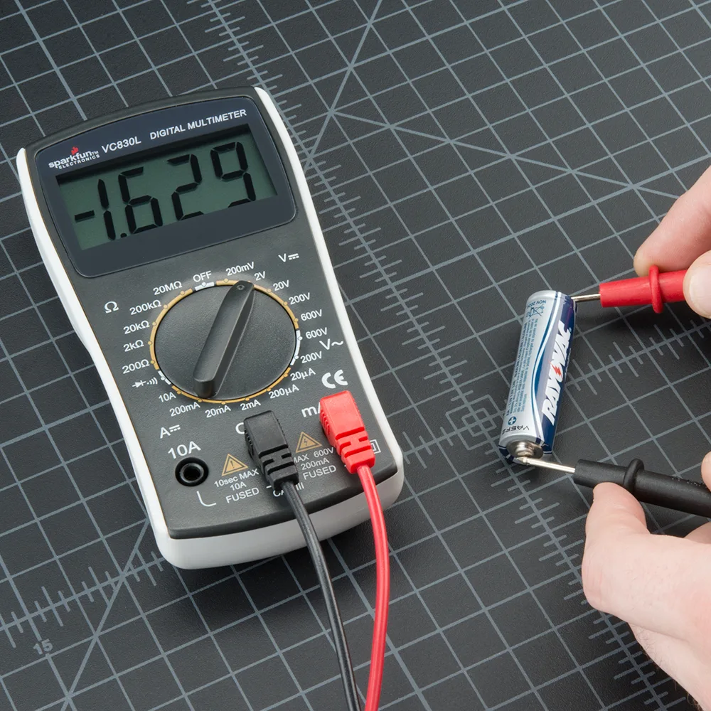 DC voltage symbol on multimeter