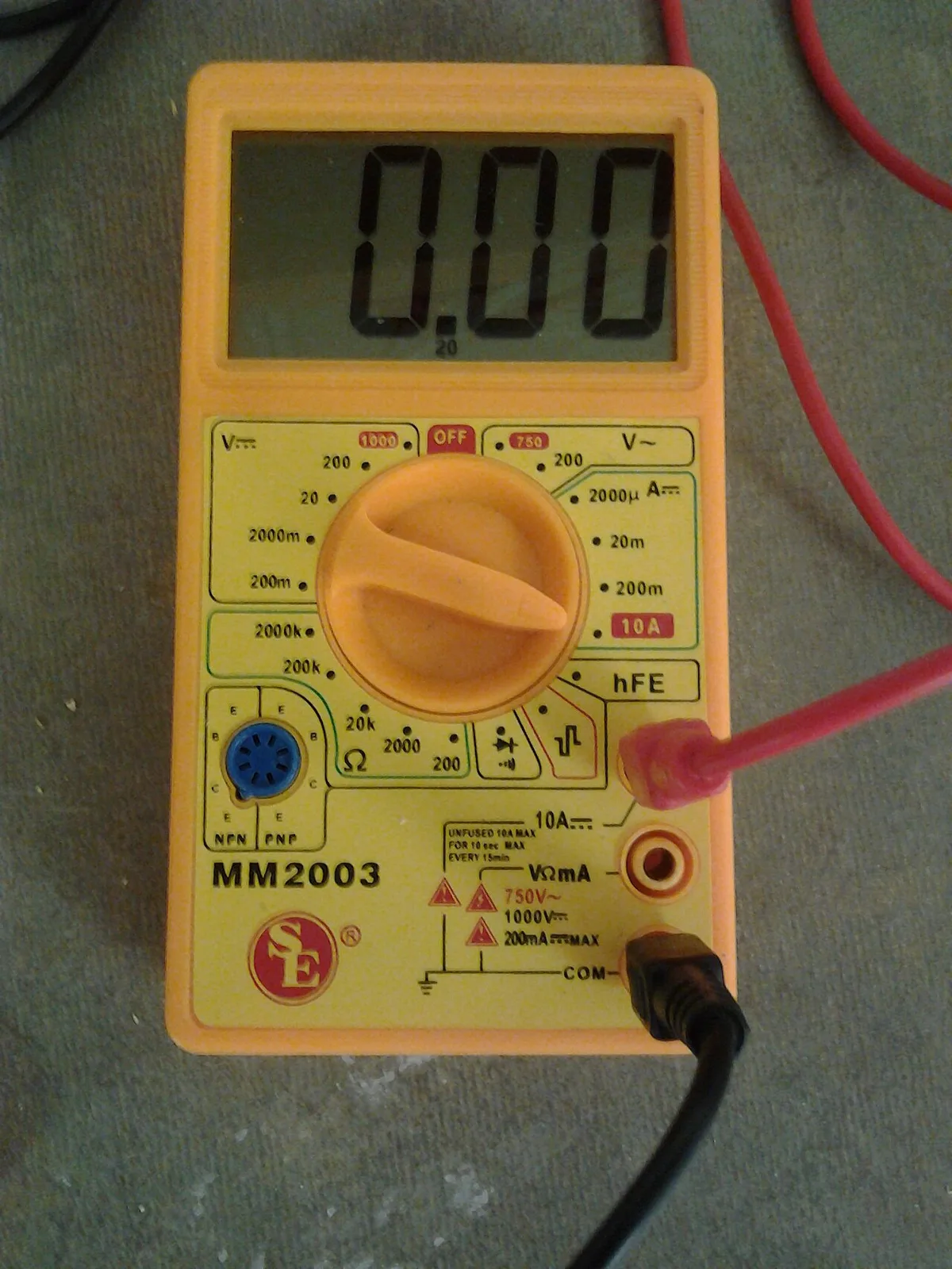digital multimeter DC amps