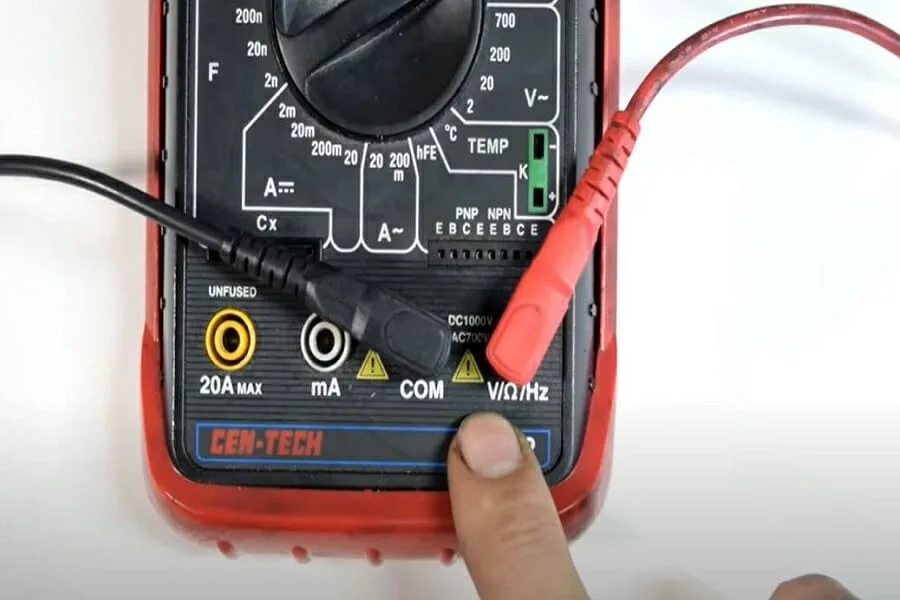 multimeter DC voltage setting