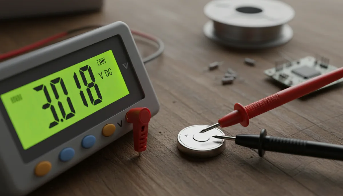 multimeter DC voltage test setup