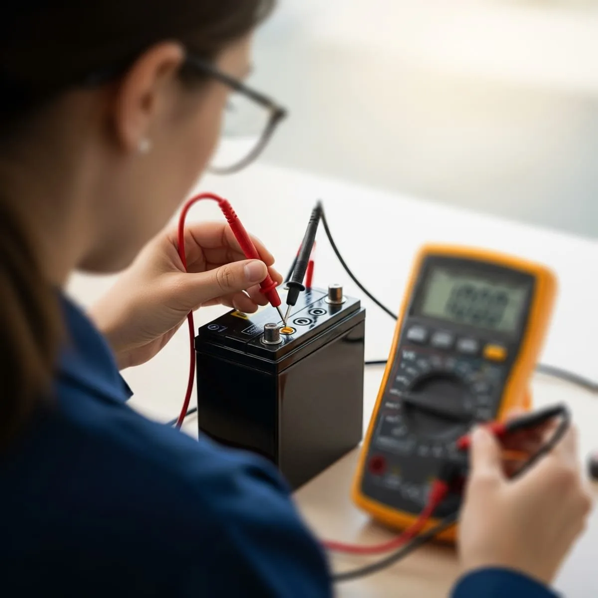 testing car battery with multimeter