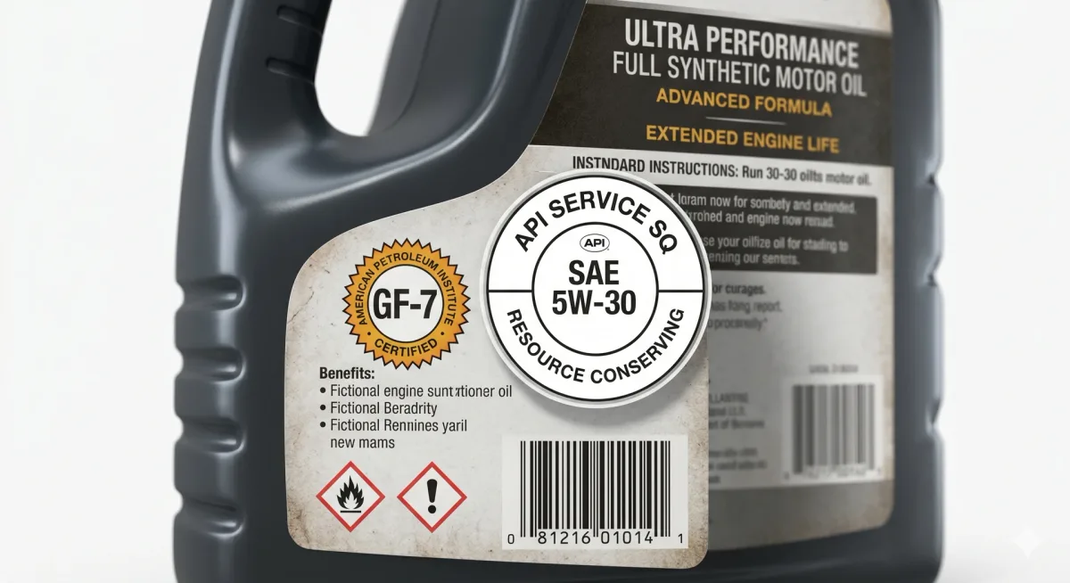 API donut motor oil label