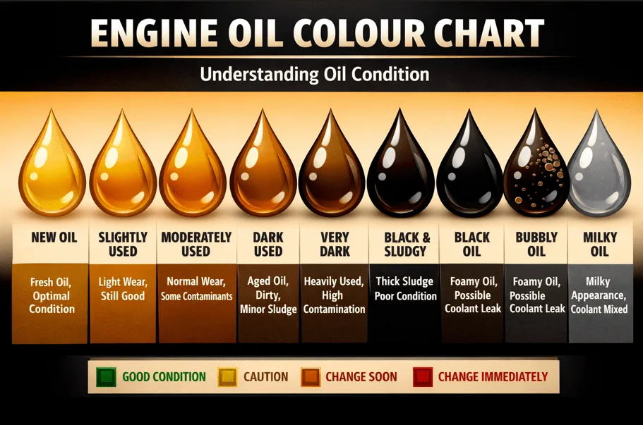 engine oil colour comparison