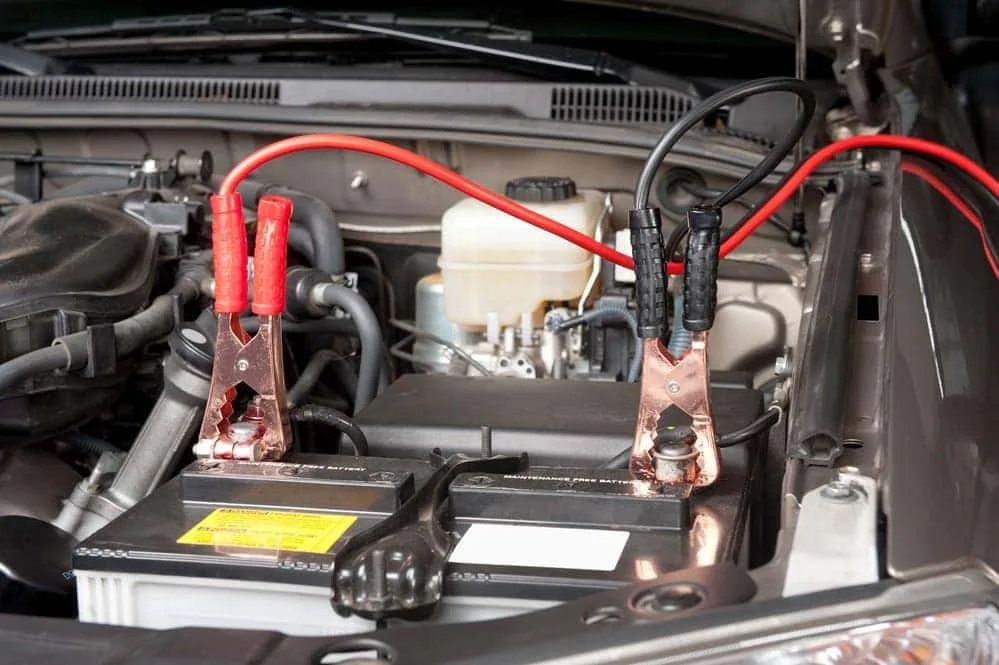 jump starting a car battery