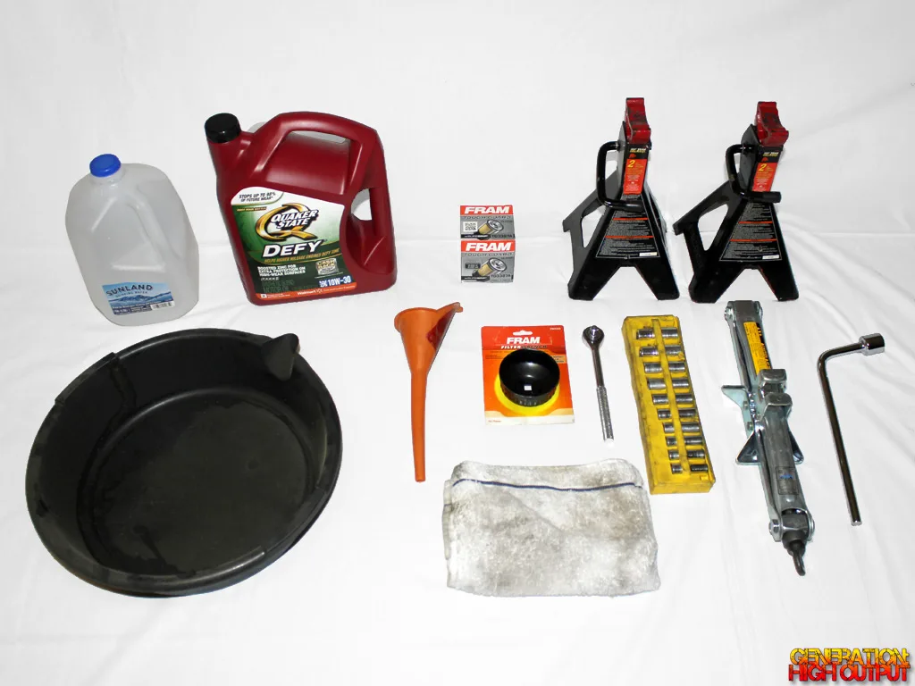 oil change tools and supplies
