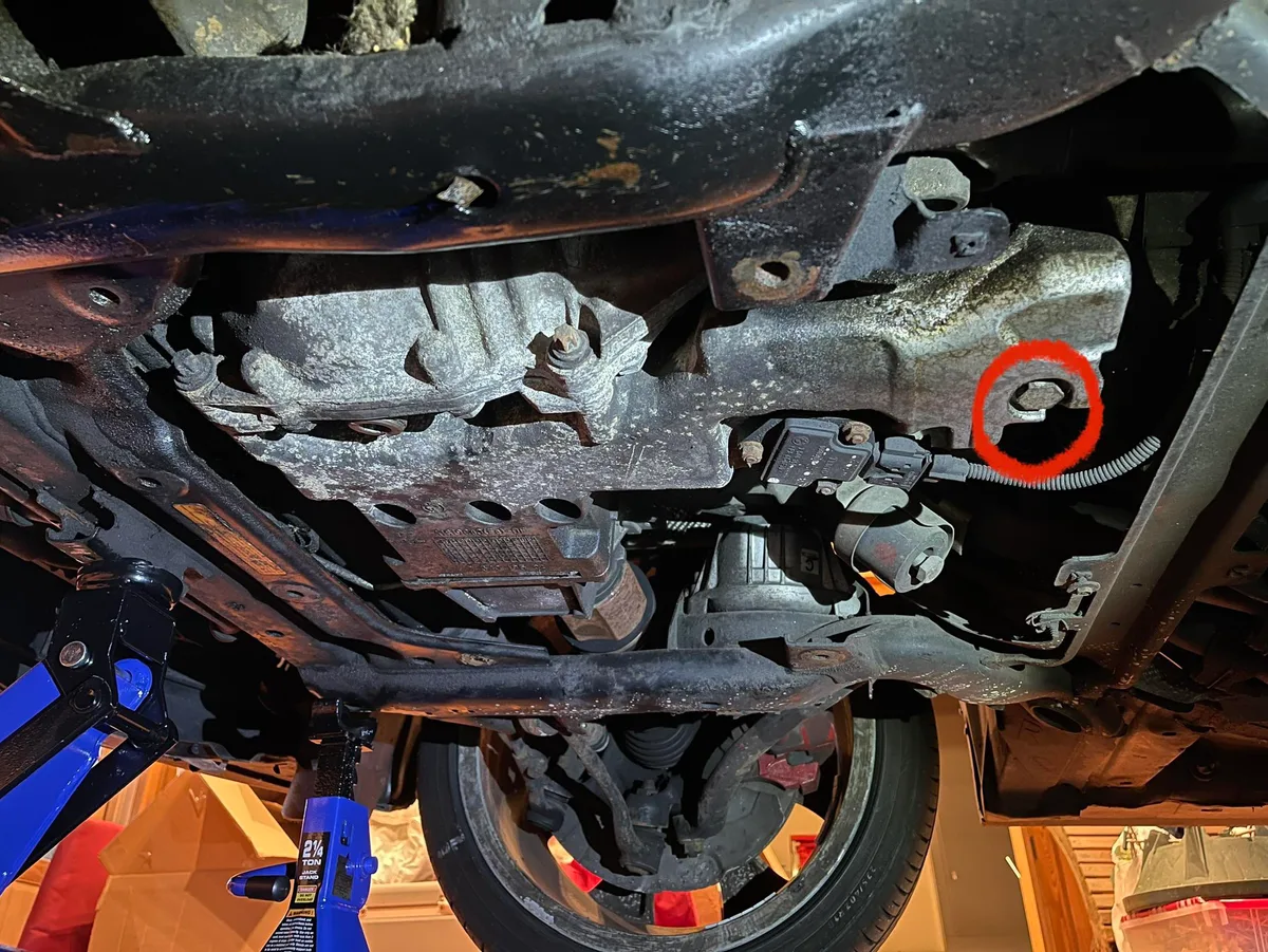 oil drain plug location
