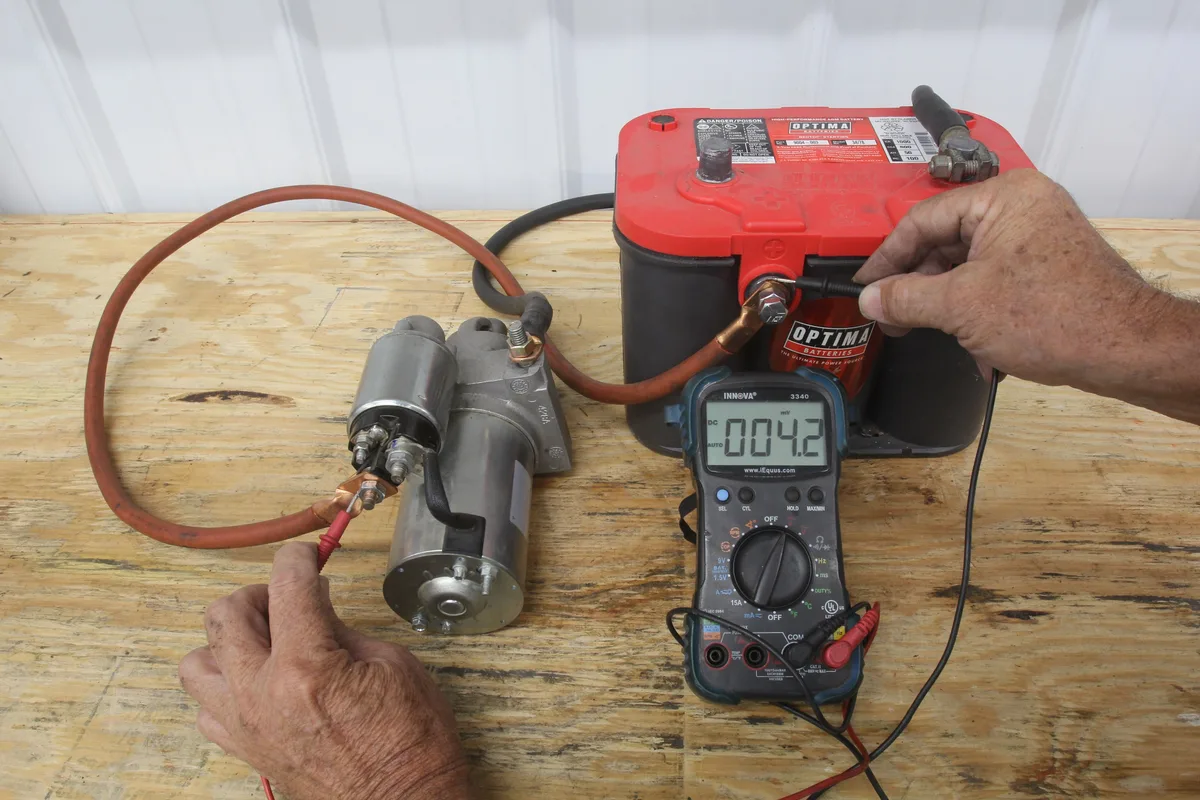 voltage drop test starter cable